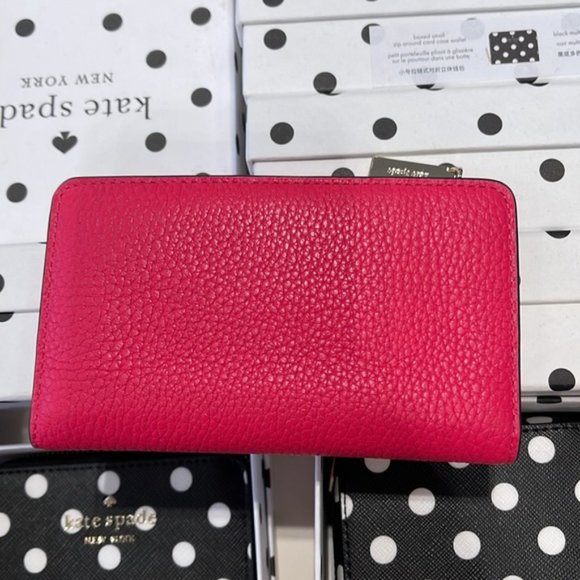 Kate Spade Leila Small Slim Bifold Wallet Bikini Pink Color - Picture 2 of 16